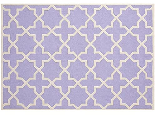 Rururug Tappeto Camera Soggiorno grandi Salotto Design Moderno Pelo Corto cameretta bimba tappeti camera da letto Tappetino,Strisce bianche lilla,Rectangular 170 x 240 cm
