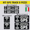 Kit 8 adesivi satellitari antifurto GPS per bicicletta, moto, macchine da costruzione, auto, camion, allarme antifurto cod. 1650 (NERO)