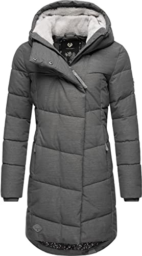 Ragwear Damen Wintermantel Pavla, wasserdichter Steppmantel, vegan | Länge: oberschenkellang | Wärmegrad 3 von 3 – wärmende Wattierung | wasserdicht & atmungsaktiv | Kapuze mit Fleecefutter