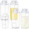 Yarlung 4 Pack 34 Oz/1000ML Milk Carton Water Bottle, Clear Plastic Milk Box Portable Leakproof Square Juice Bottle for Outdoor Sports Travel Camping