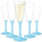WAF TUNDRA - Lot de 60 Verres FLUTE À CHAMPAGNE UTILISER & RÉ-UTILISER 100 ml. BPA-Free, Coupe Champagne en PLASTIQUE, Verre a Vin Plastique Reutilisable, Incassables, pour Mariages & Fêtes, (Azur)