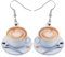 LONYOO Acrylic Coffee Cup Earrings Dangle Drop Sweet Drink Jewellery Spoon Earrings for Women Girls Trendy Gifts (White)