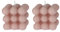 your castle Bubble Kerzen Set 2 Stück rosa - nachhaltige Deko Kerzen, 6x6x5,5 cm