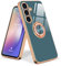 Urarssa Kompatibel mit Samsung Galaxy A54 5G Hülle mit 360 Grad Ring Ständer Handyhülle Galvanik Schutzhülle Magnetischer Autohalterung Stoßfest Hülle für Samsung Galaxy A54 5G, Grau