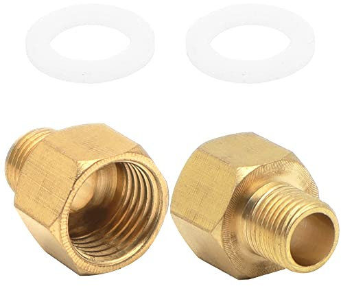 KtbeYTi 2 Stück Gas Adapter 1/4 Zoll IG x 1/8 Zoll AG, Gasflaschen Adapter mit Dichtung, Gasherd Adapter für Gaskocher, Hockerkocher, Campingkocher Zubehör