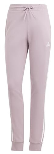 adidas Donna Essentials 3-Stripes French Terry Cuffed Pants, Preloved Fig, M