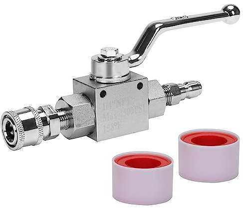 DERNORD Hochdruck-Kugelhahn-Set, 1/4 Zoll Schnellanschluss für Hochdruckreiniger-Schlauch, 4500 PSI (1/4 Zoll)