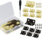 60 Pcs Antique Mini Hinges 15 * 18 mm Small Hinges for Dolls House with 240 Screwsfor DIY Crafts Wooden Box Toys Cabinet Drawer,with Screwdriver and Plastic case
