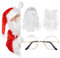 REFORUNG Weihnachtsmannbart + Perücke Weihnachtsmann + Brille, Nikolausbart Bart weiß Weiss - Perücke Santa Claus Perücke und Bart Set Ruprecht Gott Karneval Cosplay Weihnachten Kostüm Wig mit Bart