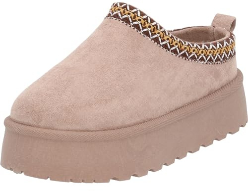 Palado Hausschuhe Damen Asinara – kuschelig warm gefütterte Pantoffeln - bequeme Schlupfschuhe für Zuhause Basic Sand UK6 - EU39