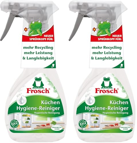 Frosch Küchen Hygiene-Reiniger, hygienisch,neutralisiert Gerüche, mit natürlichem Wacholder-Extrakt, 2er Pack (1 x 300ml)