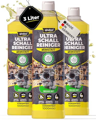 Qindoo 3L Ultraschallreiniger Konzentrat Werkstatt für Vergaser, Zylinderköpfe, Injektoren, Einspritzdüsen (3 Liter)