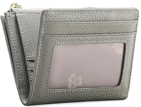 FALAN MULE Geldbörse Damen klein Echtes Leder mit RFID-Schutz, kleines Portemonnaie, Mini Kurzer Geldbeutel Frauen mit Zipper Brieftasche