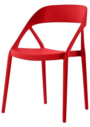 METRO Professional Outdoor Stapelstuhl, PP- Kunststoff/Glasfaser, ideal für die Gastronomie (rot)