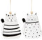 Logbuch-Verlag 2 Katzen zum Aufhängen Ostern Anhänger Osterschmuck schwarz weiß 10 cm für Kinder und Erwachsene