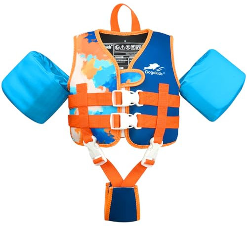 Gogokids Kinder Schwimmweste Schwimmärmel, Kleinkind Jacken-Stil Schwimm-Auftrieb Schwimmhilfe mit Verstellbaren Gurten Kinder Schwimmweste für Jung und Mädchen (3-6 Jahre / 19-30 KG)