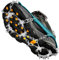 Grödel Steigeisen für Bergschuhe mit 19 Zähne Verdickte Schuhkrallen aus Edelstahl Anti-Rutsch Schuhspikes für Mann Frau Erwachsene Kinder Fit für Wandern Trail Running Trekking (Teal,L)