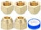 PATIKIL 3/8 SAE Messing Bördelmutter 5 Pack 45 Grad Kupfer Bördelschlauch Verschraubung Messing Rohr Verschraubung Kappe mit Klebeband für Klimaanlage Wasser Gasleitung Matte