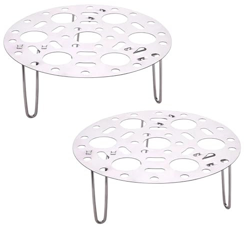 Dampfgarer, 2 Stück, 17 cm, rund, lebensmittelechter Edelstahl, Dampfgarer zum Dämpfen, Kühlen und Braten, Kochen in Küche und im Freien (2 Silber)