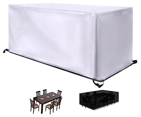 Abdeckung Gartenmöbel Wasserdicht 160x75x70cm(LxWxH) Abdeckplane Gartenmöbel Winterfest Anti-UV 600D Oxford Gewebe Schutzhülle für Garten-Tische und Möbel-Gruppen Terrasse Gartenmöbel Abdeckhaube