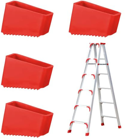 JOYOLA 4 Piezas Pies de Goma Para Escaleras, Tapas de Repuesto Para Escaleras, Tapas Protectoras de Goma Pies de Escalera Antideslizantes Patas de Escalera Piezas Universales para Escaleras