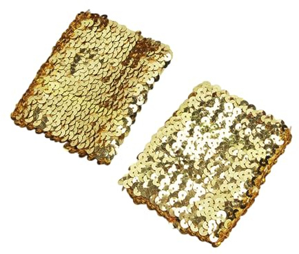 Asukohu Stilvolle, dehnbare elastische Armstulpen mit glitzernden Pailletten für Party, Kostüm, Damen-Manschetten, Armstulpen mit Pailletten, gold, 7x10cm/2.76x3.94''