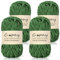 Coopay Spesso filato per uncinetto, 4 gomitoli di lana Chunky da 50 g, soffice lana spessa per lavorare a maglia, verde militare