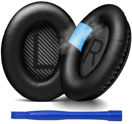Ersatz Ohrpolster für Bose Kopfhörer, Professionelle Ohrpolster Kopfhörer kompatibel mit Bose QuietComfort 35/35 ii / QC15 / QC2 / 45/25 / AE2i / AE2w / AE2 / Sound Link/Sound True (Schwarz)