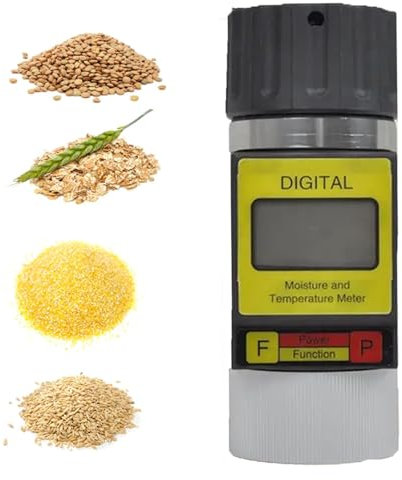 URJWAN Medidor De Humedad De Granos Inteligente para 25 Granos Prueba De Humedad Semilla De Colza Trigo Cebada De Primavera Grano De Campo MaíZ Cebada De Invierno Avena AlforfóN