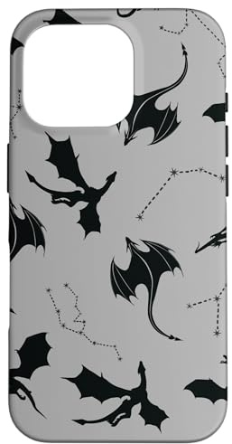 Black Dragon Celestial Stars Mystische dunkle Ästhetik Hülle für iPhone 16 Pro