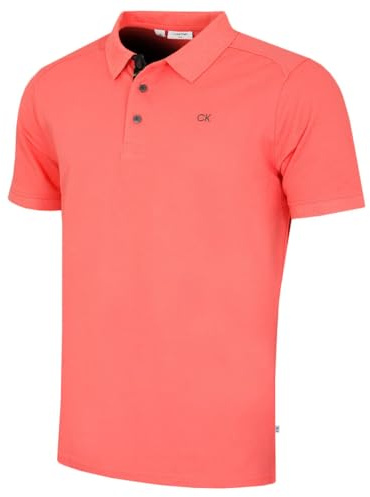 Calvin Klein Mens Campus 3 Button Polo Shirt - Peach Camo - XXXXXL