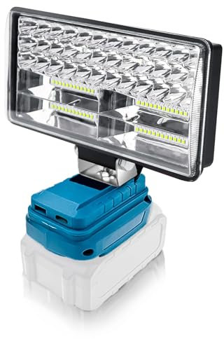 Cordless LED Work Light, 90W 5400LM Jobsite Flood Light 140° Rotation Waterproof Rechargeable Work Lamp Compatible with Makita 18V Lithium Battery BL1815 BL1820 BL1830