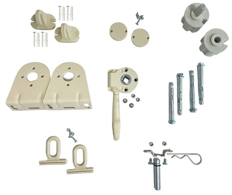 FRAMIG® Kit Accessori di Ricambio per Tenda da Sole a Caduta Senza Cassonetto (2 - Avorio, per Rullo Diametro 60 MM)