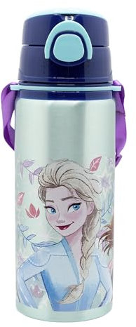 BOTELLA POP UP DE ALUMINIO CON CORREA 730 ML FROZEN SNOWY TALE