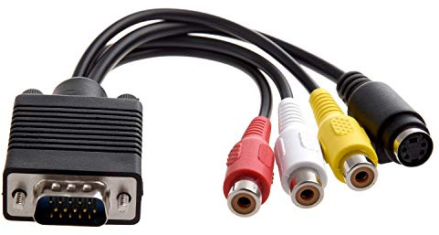 Fuhjythy PC VGA au Cable S-Video AV TV Out Adaptateur convertisseur