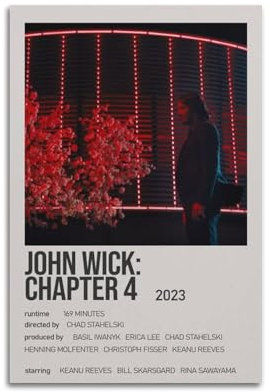 TVHUIHUI Filmplakat Zu „John Wick Kapitel 4“ Wandkunst, Dekorative Malerei, Schlafzimmer, Gemälde, Poster 16x24inch(40x60cm) Unframe-style