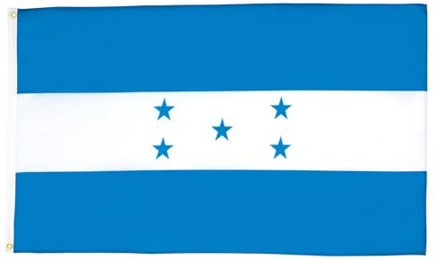 AZ FLAG Pack de 2 Banderas Honduras 90x60 cm Poliéster 100D 2 Ojales | Uso interior y exterior Enseña hondureña costuras dobles y bordes reforzados con ojales metálicos