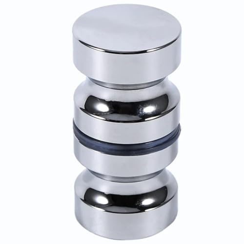 Anhoer Shower Door Knob Bathroom Hower Door Handle Fits 8mm Hole Round Back-to-Back Door Handle Chrome-Plated Bath Door Knob for Shower Glass Door Bathroom