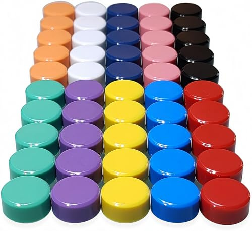 50 Stück Magnete Bunt Klein Rund, 10 Farben Kühlschrankmagnete, 20 mm Farbige Magnete für Magnettafel Whiteboard, Dekorative Magneten Starker Haftkraft für Magnetwand, Tafelmagnete, Pinnwand, Büro