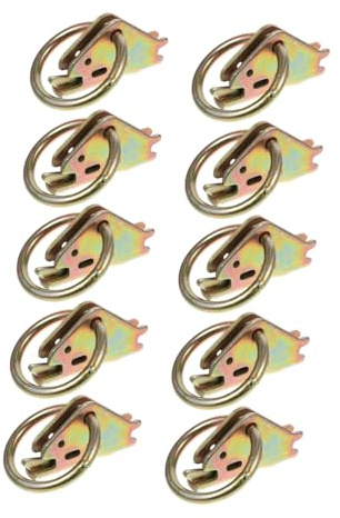HONMEET Anillas de Amarre E Track para Camiones Juego de 10 Anclajes de Acero Accesorios para Remolques Utilitarios Compatible Correas de Amarre y Cuerdas