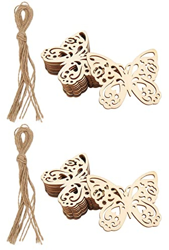 DIY-Holzspäne, hohler Schmetterling, unvollendete Holzspäne, Anhänger, Basteln, Dekoration, Ornamente, handgefertigt, glänzend, lackierbar, sicher, ungiftig, natürliche Farbe,