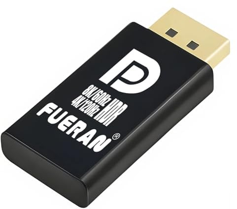 FUERAN 4K 120Hz HDMI 2.1 Dummy Plug,Virtual Display Emulator,Displayport Dummy Plug 4K 120Hz Headless Ghost Display Adapter,8K EDID Monitor 3840x2160@120HZ (DP-8K60Hz-4K120Hz-HDR)
