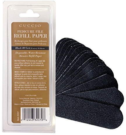 Cuccio 50 x Refill Black 80 grit (for the Stainless Steel Pedi File), (Pack of 1)