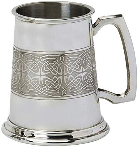 Zinn Krug Handgemachte Geprägte Keltische Band Wrap Verzierten Griff