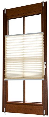 Plissee Beige Crash 90x220cm Rolladen Klemmfix Faltrollo Rollo ohne Bohren Jalousie Fertigplissee