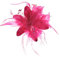 Fourrure, plumes fleur/serre-tête à pailletes sur clip et broche épingle par Zac's Alter Ego® - rose -