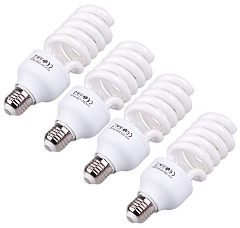 Andoer Fotografie Birne 4 Stück E27 220 V 5500 K 45 W Foto Studio Leuchtmittel Video Fotografie Tageslicht Lampe Video Tageslicht Licht Lampe