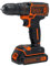 BLACK+DECKER 18 V Cordless Drill Driver with 1.5Ah Lithium Ion Battery ,Black/Orange,BDCDC18-GB