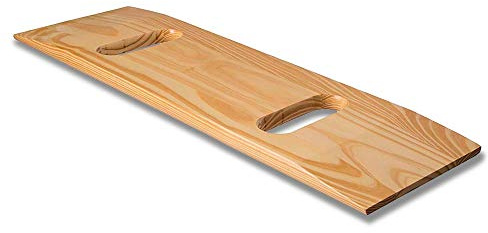DMI Transfer Board Made of Heavy-Duty Wood for Patient and Senior Move Assist and Slide Transfers, FSA and HSA Eligible, Holds up to 440 Pounds, 2 Cut Out Handles, 24 x 8 x 1