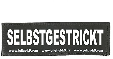 Julius-K9 Original Interchangeable Patch, Large, Black, Selbstgestrickt